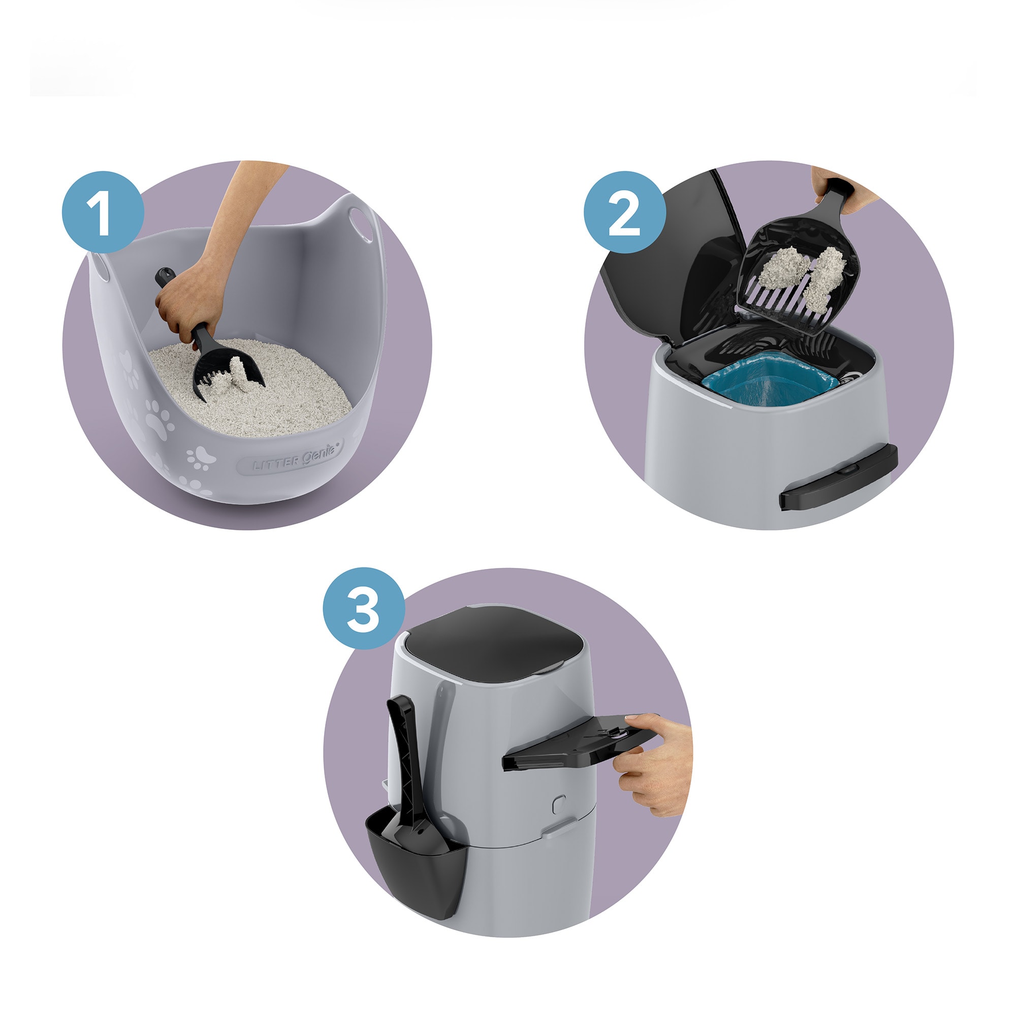 Litter Genie Plus Cat Litter Disposal System in Black 8 L X 8 W X 17 H Petco